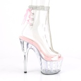 Rosa transparente 18 cm STARDUST-1018C-2RS botines de striptease