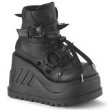 STOMP-60 zapatos con cordones mujer 12 cm cua alta y plataforma negro