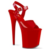 Tacones Rojo 20 cm FLAMINGO-808N JELLY-LIKE material elstico tacn alto plataforma