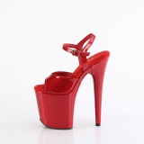 Tacones Rojo 20 cm FLAMINGO-809GP brillo zapatos tacn alto con plataforma