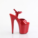 Tacones Rojo 20 cm FLAMINGO-809GP brillo zapatos tacn alto con plataforma