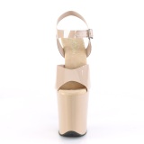 Tacones beige 20 cm FLAMINGO-808N JELLY-LIKE material elstico tacn alto plataforma