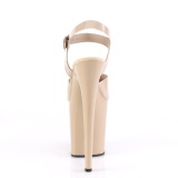 Tacones beige 20 cm FLAMINGO-808N JELLY-LIKE material elstico tacn alto plataforma