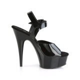 Tacones negros 15 cm DELIGHT material elstico tacn alto plataforma