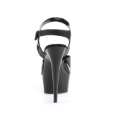 Tacones negros 15 cm DELIGHT material elstico tacn alto plataforma