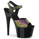 Tacones negros 18 cm ADORE-708N-LTP JELLY-LIKE material elstico tacn alto plataforma