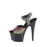 Tacones negros 18 cm ADORE-708N-LTP JELLY-LIKE material elstico tacn alto plataforma