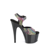 Tacones negros 18 cm ADORE-708N-LTP JELLY-LIKE material elstico tacn alto plataforma