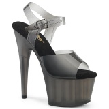 Tacones negros 18 cm PLEASER material elstico tacn alto plataforma