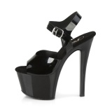 Tacones negros 18 cm SKY-308N JELLY-LIKE material elstico tacn alto plataforma