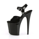 Tacones negros 20 cm FLAMINGO-808N JELLY-LIKE material elstico tacn alto plataforma