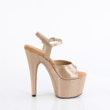 Tacones oro 18 cm ADORE-709GP brillo zapatos tacn alto con plataforma