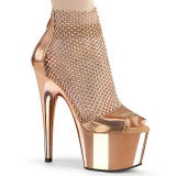 Tacones oro 18 cm ADORE-765RM brillo zapatos tacn alto con plataforma