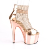 Tacones oro 18 cm ADORE-765RM brillo zapatos tacn alto con plataforma