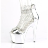 Tacones plata 18 cm ADORE-765RM brillo zapatos tacn alto con plataforma