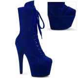 Terciopelo 18 cm ADORE-1045VEL botines tacn aguja azules + protectoras