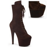 Terciopelo 18 cm ADORE-1045VEL botines tacn aguja marron + protectoras