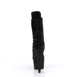 Terciopelo 18 cm ADORE-1045VEL botines tacn aguja negro + protectoras