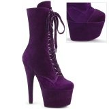 Terciopelo 18 cm ADORE-1045VEL botines tacn aguja purpura + protectoras