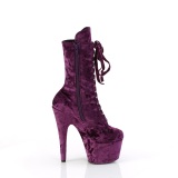 Terciopelo 18 cm ADORE-1045VEL botines tacn aguja purpura + protectoras