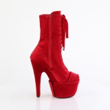 Terciopelo 18 cm ADORE-1045VEL botines tacn aguja rojo + protectoras