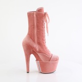 Terciopelo 18 cm ADORE-1045VEL botines tacn aguja rosa + protectoras