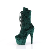 Terciopelo 18 cm ADORE-1045VEL botines tacn aguja verdes + protectoras