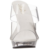 Transparente 13 cm Fabulicious LIP-102 Mules Tacn Alto