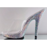 Transparente 13 cm LIP-101DM Mules Strass Altos