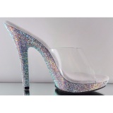 Transparente 13 cm LIP-101DM Mules Strass Altos