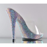 Transparente 13 cm LIP-101DM Mules Strass Altos