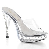 Transparente 14 cm COCKTAIL-501SDT Mules Strass Altos