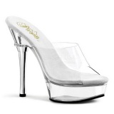 Transparente 14 cm Pleaser ALLURE-601 Plataforma Mules Altos