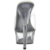 Transparente 15,5 cm Pleaser DELIGHT-601 Plataforma Mules Calzado