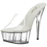 Transparente 15,5 cm Pleaser DELIGHT-601 Plataforma Mules Calzado