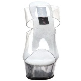 Transparente 15,5 cm Pleaser DELIGHT-602 Plataforma Mules Calzado