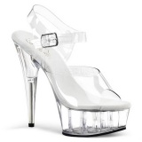 Transparente 15 cm Pleaser DELIGHT-608 Tacn Alto Plataforma