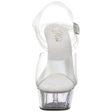 Transparente 15 cm Pleaser DELIGHT-608 Tacn Alto Plataforma