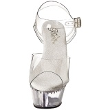 Transparente 15 cm Pleaser KISS-208LS Tacn Alto Plataforma