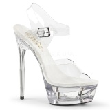 Transparente 16,5 cm ECLIPSE-608 Stilettos Tacn de Aguja