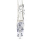 Transparente 18 cm FLASH-1018C-7 led luminou plataforma botines de pole dance