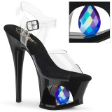 Transparente 18 cm MOON-708DIA sandalias de pole dance high heels