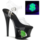 Transparente 18 cm MOON-708USD sandalias de pole dance high heels