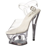 Transparente 18 cm Pleaser MOON-708DM Plataforma Tacones de Aguja