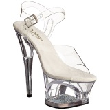 Transparente 18 cm Pleaser MOON-708DM Plataforma Tacones de Aguja