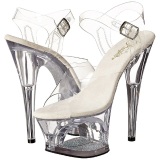 Transparente 18 cm Pleaser MOON-708DM Plataforma Tacones de Aguja