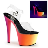 Transparente 18 cm RAINBOW-308UV Sandalias Mujer Plataforma Neon