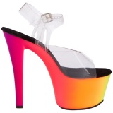 Transparente 18 cm RAINBOW-308UV Sandalias Mujer Plataforma Neon