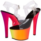 Transparente 18 cm RAINBOW-308UV Sandalias Mujer Plataforma Neon