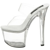 Transparente 18 cm SKY-302 Plateau Mules Tacn Alto Mujer